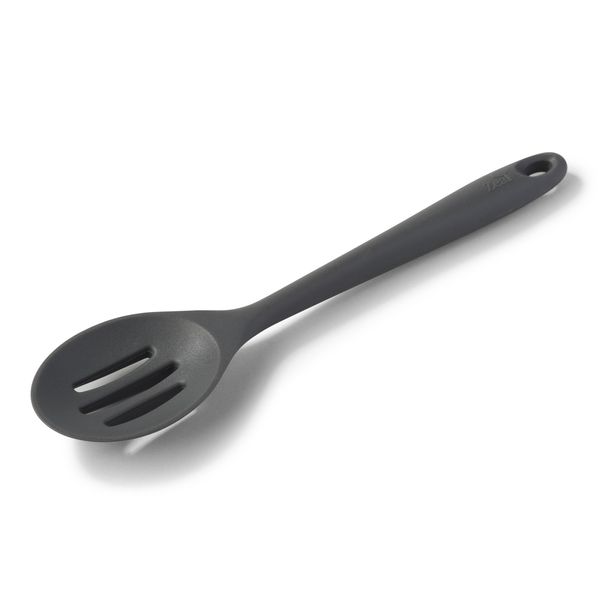 Zeal Silicone Non-Stick Slotted Spoon (28cm) -Dark Grey, 28 cm