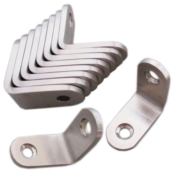 (Nanairokan) Stainless Steel L-Shaped Angle Bracket with Dedicated Screws Corner Brace Thickness 0.1 inch (3 mm) Reinforced Joint Alloy Tool (1.2 x 1.2 x 0.6 inches (30 x 30 x 16 mm)