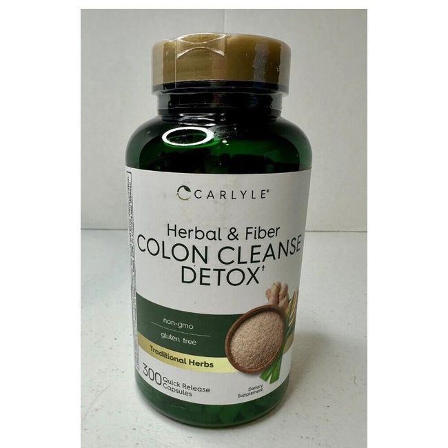 Carlyle Herbal & Fiber Colon Cleanse Detox+ 300 Capsules Exp. 08/2025