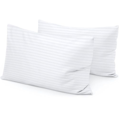 Travel Pillow Case 12x16 Size Set of 2 Envelope Closure Toddler Pillowcase 600 Thread Count 100% Egyptian Cotton Travel Pillow Covers 12 x 16,White Stripe