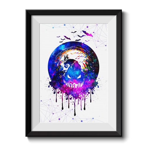 Uhomate Jack and Sally Nightmare Before Christmas Home Canvas Prints Wall Art Inspirational Quotes Wall Decor Living Room Bedroom Bathroom Artwork C027 (8X10)