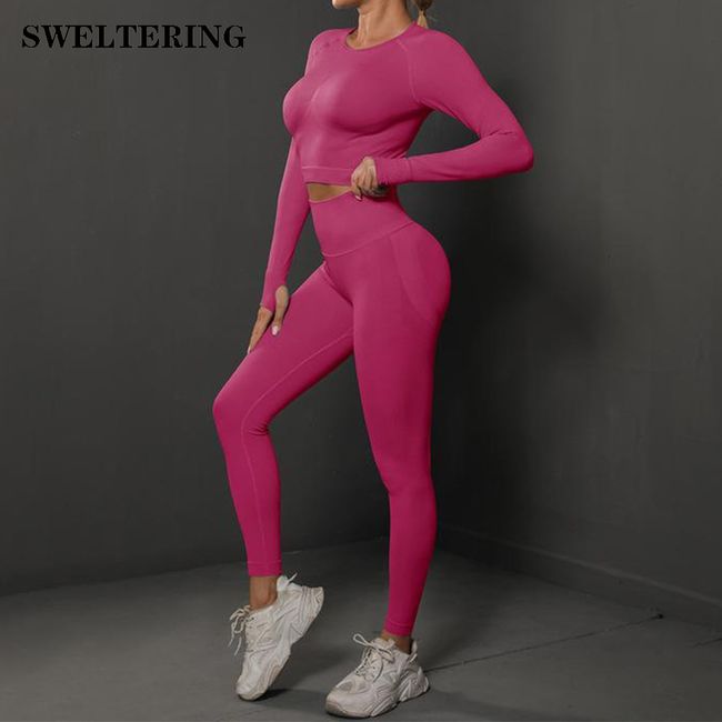 Women Seamless Sportswear Sets,Long Sleeve Pants,Yoga Workout