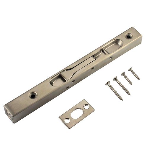 Bolt Protector Concealed Sliding Bolt Lock Stainless Steel 6 inch(15cm) Security Door Bolt Latch, for French Doors, Composite Doors, Wooden Doors, Double Doors, Virtual Doors(Silver, 8 inch)