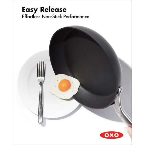 OXO Professional 8" Frying Pan Skillet, Hard Anodized Ceramic Nonstick Cookware PFAS-Free, Induction Suitable, Stainless Steel Handle, Diamond Reinforced Coating, Dishwasher Safe, Oven Safe, Black