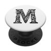 Letter M Initial Alphabet Black Monogram PopSockets Adhesive PopGrip