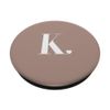Mocha Brown Cute Letter K Initial Heart Monogram PopSockets Adhesive PopGrip