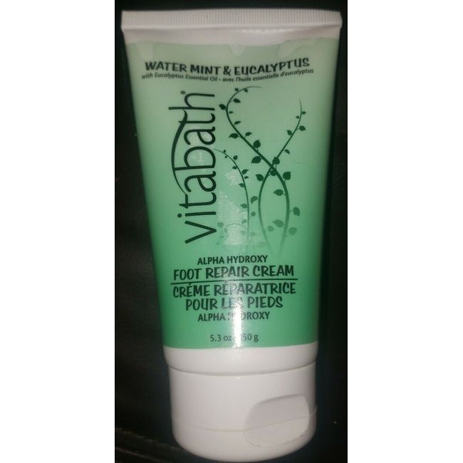 Vitabath Alpha Hydroxy Foot Repair Cream Water Mint Eucalyptus 5.3 OZ