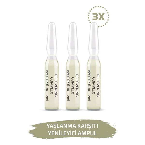 Yaşlanma Karşıtı Yenileyici Ampul Recovering Cilt Serumu 3 Adet Dermaroller Dermapen Serum