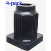 Oajen caster socket for 7/16" diameter grip ring stem, 4 pcs, 1" OD square 16 ga