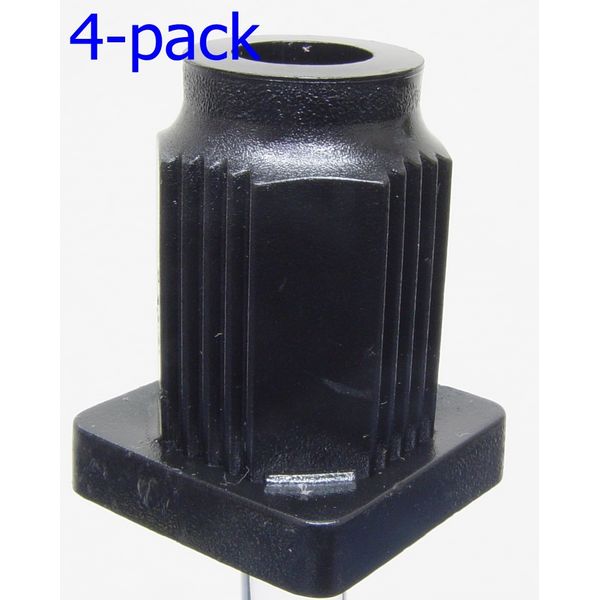 Oajen caster socket for 7/16" diameter grip ring stem, 4 pcs, 1" OD square 16 ga