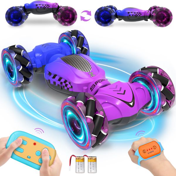 Nitigo Remote Control Car for Boys 4-7, Toys for Ages 5-7, Birthday Gift for 4 5 6 7 8-13 Years Old, Best for Kids, Gesture Sensing RC Stunt Car with Lights, RC Drift Car