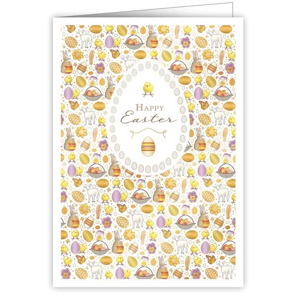 Quire Collections Card Easter Icons,Yellow/Purple,115 x 163mm