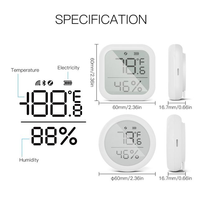 Tuya ZigBee Temperature Humidity Sensor Smart Home Remote Monitor