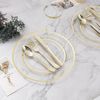 300PCS Plastic Dinnerware Set (50 Guests), Clear Gold Disposable Plates for P...