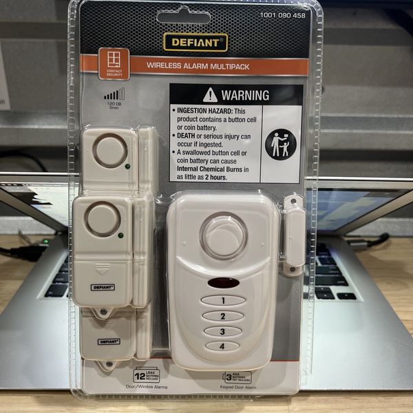 NEW!!! SEALED!!! Defiant Wireless Home Security Door/Window Alarm Kit Multipack