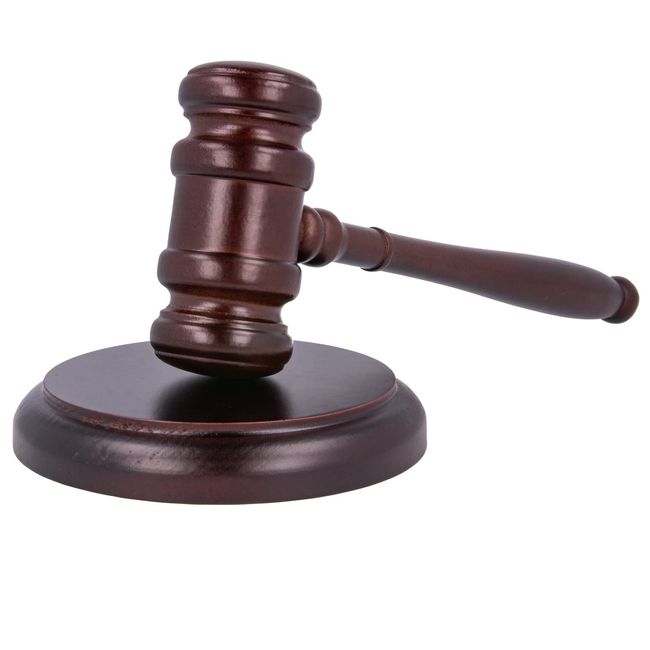 Wooden Gavel with Sound Block – Perfect for Lawyer Judge Auction Costume (Stock)