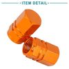 ACROPIX Tire Stem Valve Caps Dustproof Hexagon Universal Orange 8 Pcs