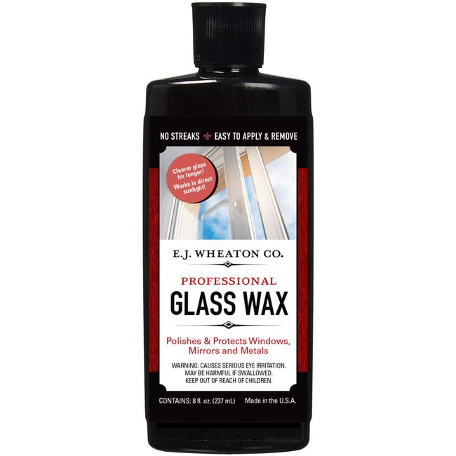 E.J. WHEATON CO. Glass Wax, Polishes and Protects Windows, Mirrors and Metal Surfaces, Dries Chalk White, Easy to Apply and to Remove, Made in USA