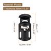 [uxcell] 30pcs Plastic Cord Lock Drawstring Single Hole Spring Toggle Stopper for Backpack Shoelace Drawstring 5.5x3mm Black, Black