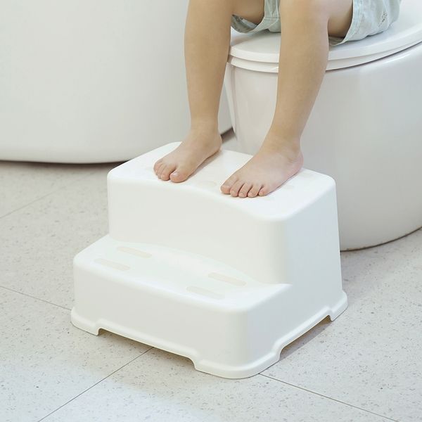 Non-slip 2-step toddler step stool bathroom chair footrest