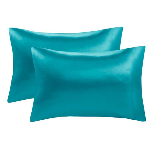 Madison Park Essentials Satin Luxury Wrinkle-Free High-Luster and Silk Standard Teal 2