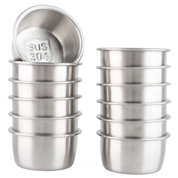 Sauce Cups Stainless Steel Round Condiments Ramekins Grade Dipping Sauce Kitchen Set