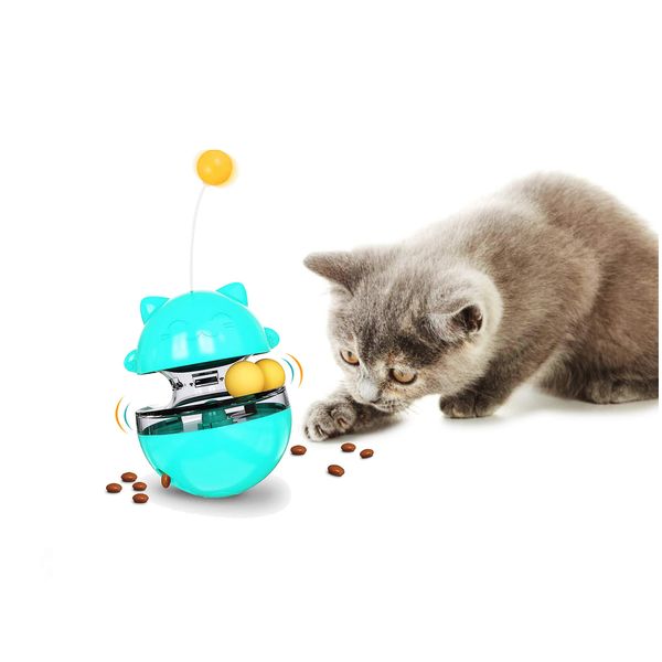 Cat Treat Puzzle, Cat Treat Dispenser Toy Cat Treat Toy, Tumbler Interactive Ball Cat Puzzle Feeder, Cat Food Puzzle Cat Food Ball Cat Snacks Temptations, Food Puzzle Toys for Cats