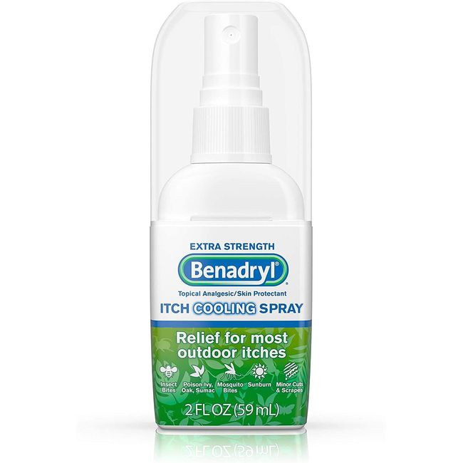 Benadryl Extra Strength Anti-Itch Spray, Cooling Topical Analgesic, Travel Size,