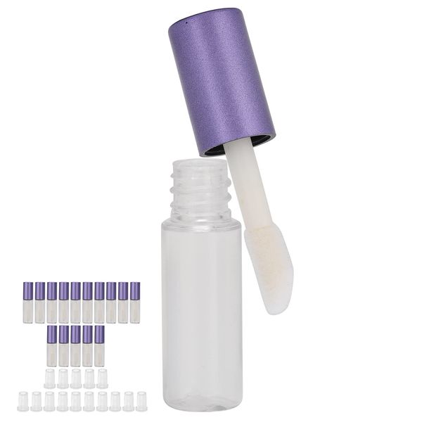 Lip Gloss Tubes, Cosmetic Transparent Refillable Lip Balm Bottle with Rubber Stopper for DIY Lip Glaze for Making Little Samples