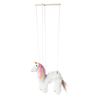 Rainbow Mane Magical Unicorn Marionette Yarn Puppet (White)