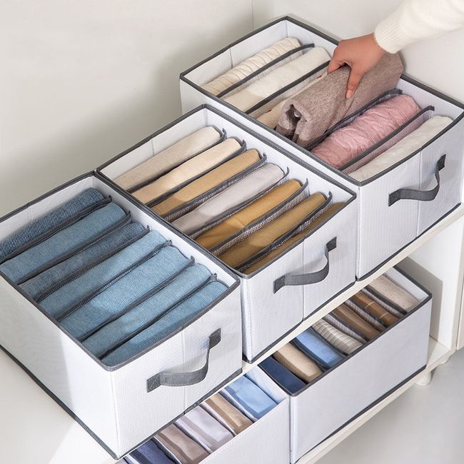 Foldable Drawer Organizer Closet Storage Box Clothes Drawer Mesh Separation  Grid