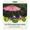 GardenKraft 17660 54 Warm White LED Parasol Lights / Auto Timer Functionality / Indoor or Outdoor String Lights / Battery Operated