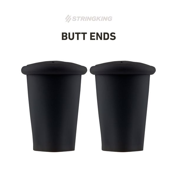 StringKing Lacrosse Shaft Butt End Cap 2 Pack (Black/Black)