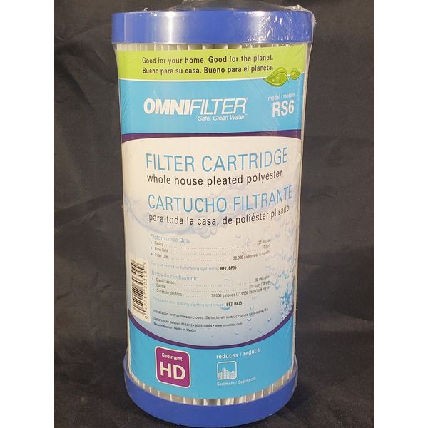 OmniFilter RS6 30 Micron 10 x 4.5 Whole House Pleated Sediment Water Filter