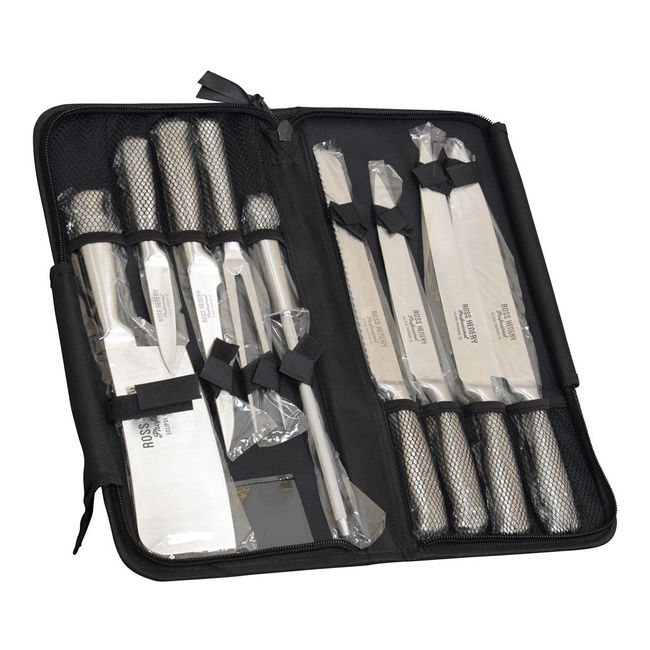 Professional Chef Knife Set With Carrying Case, 9 Pieces