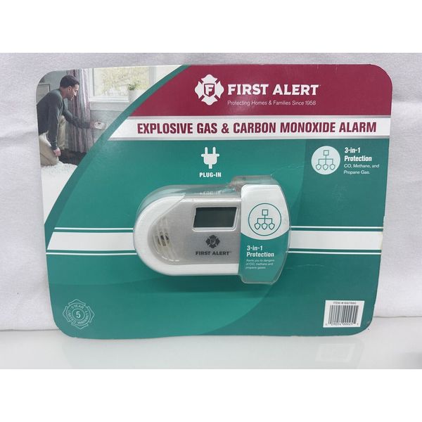 NEW First Alert Explosive Gas Carbon Monoxide Alarm 3-in-1 Detection In Open Box