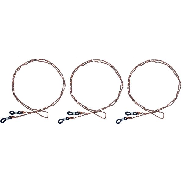 GoOpticians Metal Spectacle Chain With Lobster Claw Replaceable Silicone Hoop/Tensioners + 2 Spare Hoops (Antique Style Copper x3)