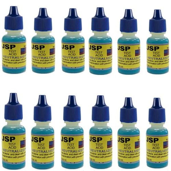 12 Piece Gold Silver Test Solution Neutralizer 1/2 oz Bottle Testing Solution Stone Cleaner