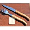 Laguole Olive Handle Dinner Knife and Fork Set in Gift Box