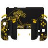 Custom DIY Replacement Case Shell for eXtremeRate Switch, Back Plate for Patterned Switch Consoles, Joycon Holder Handle Controller Housing for NS, Full Button Set Included [Golden Wave Pattern &