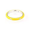 Santuzza 925 Sterling Silver Enamel Stackable Ring Cubic Zirconia Eternity Stacking Ring for Women (Yellow,6.5)