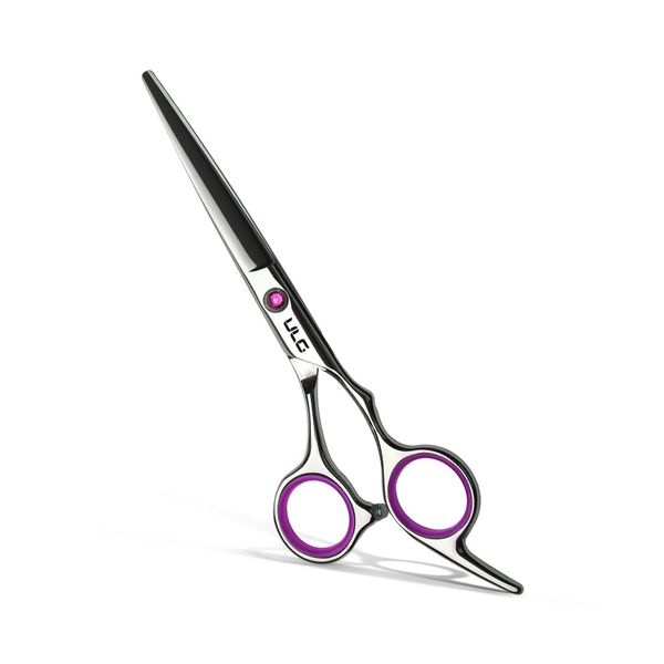 Hair Cutting Scissors, ULG Professional Hair Scissors 6.5 inch Right-Hand Razor Edge Barber Scissors Salon Hair Cutting Shears Made of Japanese Stainless Steel, Hand Sharpened Pink