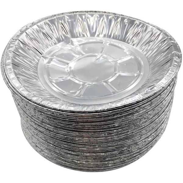 SONSMER Premium 9" Aluminum Foil Pie Pans 50pcs/Set. Disposable Tin Plates for Pies Tart Quiche Pan