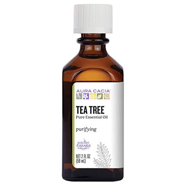 Aura Cacia 100% Pure Tea Tree Essential Oil | GC/MS Tested for Purity | 60 ml (2 fl. oz.) | Melaleuca alternifolia