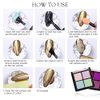 Mirror Powder Palette Solid Nail Powder, Set of 4 Colors, Mirror Nail Powder, Pink, Silver, Nail Art, Gel Nails, Resin, Metallic Powder with Tips (C)