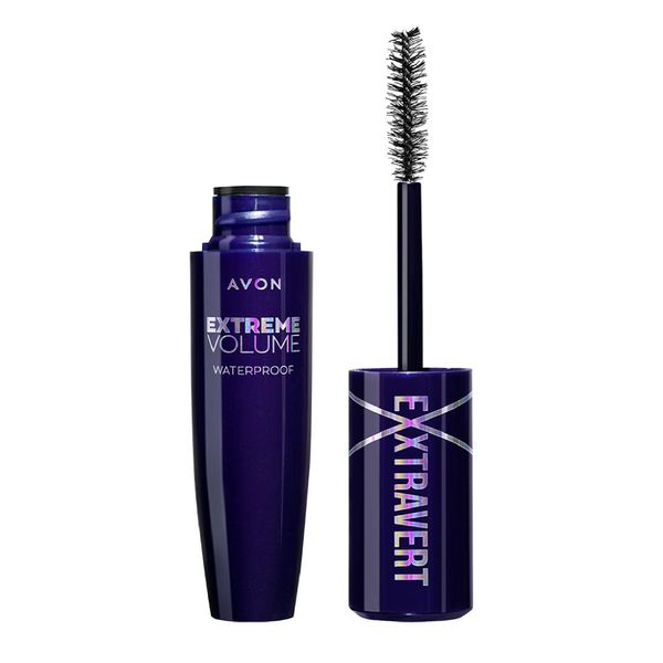 Avon Exxtravert Extreme Volume Mascara 9.5ml, With Silk-like Fibres For Extreme Volume And Buildability, For a Clump-free Look, Cruelty Free, Blackest Black