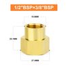GASHER 5PCS Brass Pipe Fitting, Coupling, Reducer Adapter, 3/4" x 1/2" BSP Female