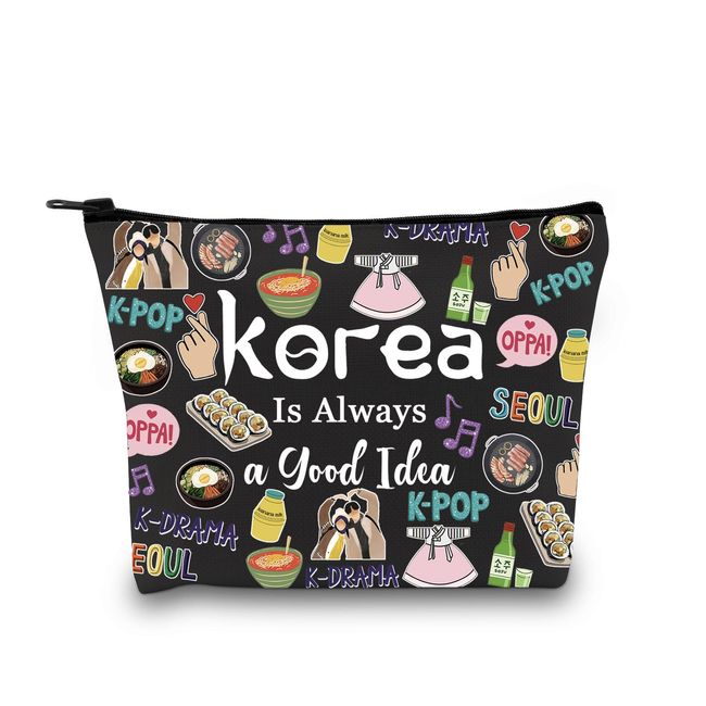 Südkorea Reise Urlaub Reise Souvenir Geschenk Korea Junggesellinnenabschied Reise Geschenk Südkorea Reise Zubehör Tasche für Korea Mädchen, Good Idea Korea EU, Kosmetiktasche mit Aufdruck