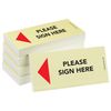 PRICARO Sticky Note "Please Sign Here", Arrow Left, 100 Sheets, Set of 5