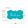 Andaz Press Fancy Frame Rectangular Label Stickers, Thank You, Aqua Turquoise, 36-Pack Wedding Decorations, Wedding Favors, Stickers for Packaging, Party Favor